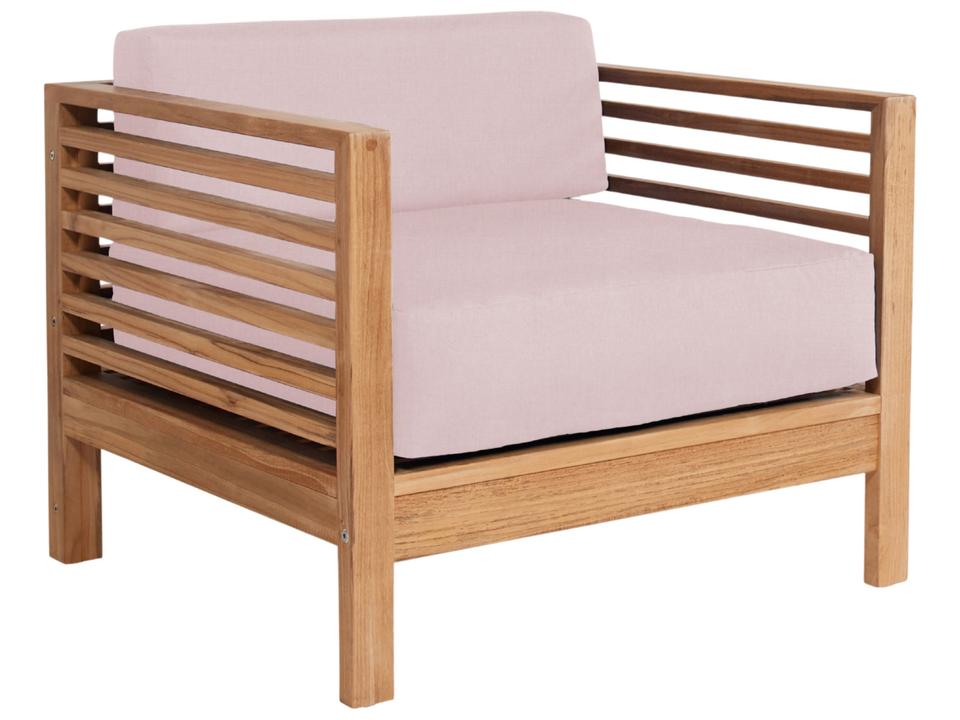 Summer Wood Pink Teak Cushion Lounge Chair