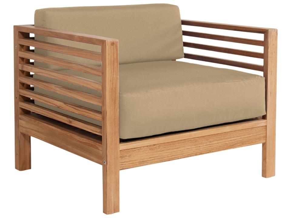 Summer Wood Camel Teak Cushion Lounge Chair