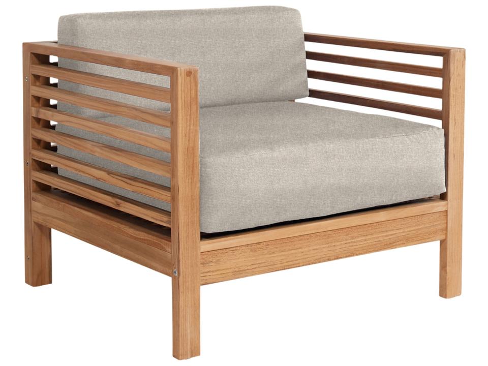 Summer Wood Silver Teak Cushion Lounge Chair
