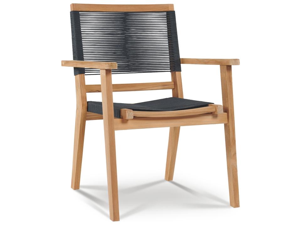 Oslo Wood Black Rope Dining Chair