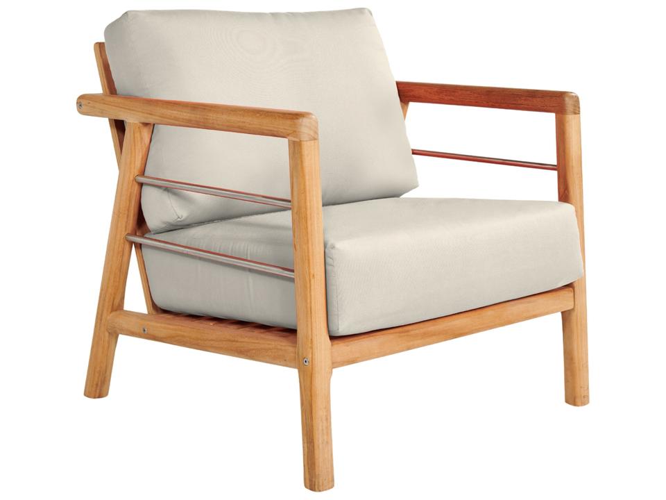 Aalto Wood Canvas Teak Cushion Lounge Chair