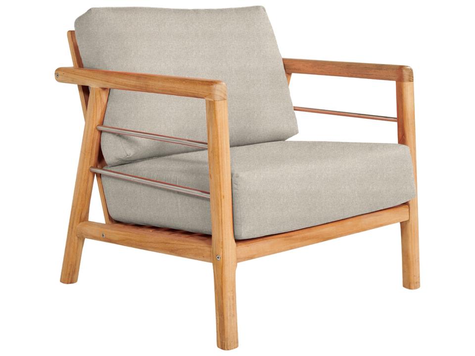 Aalto Wood Silver Teak Cushion Lounge Chair