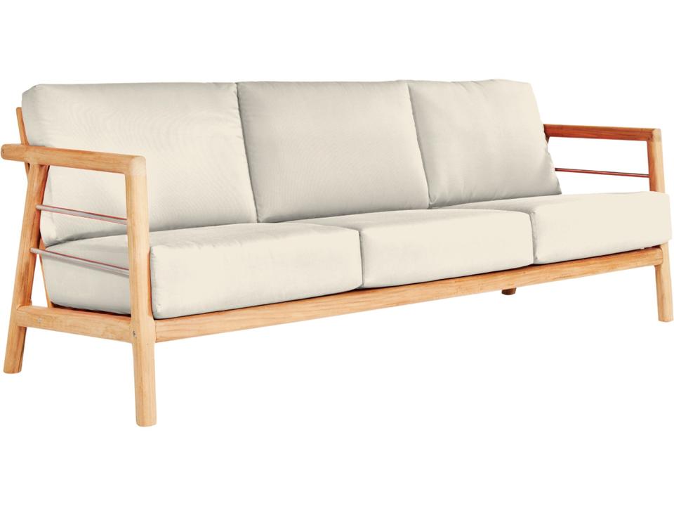 Aalto Wood Canvas Teak Cushion Sofa