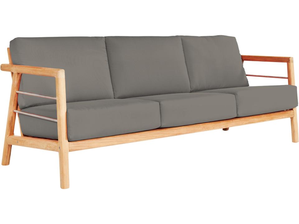 Aalto Wood Charcoal Teak Cushion Sofa