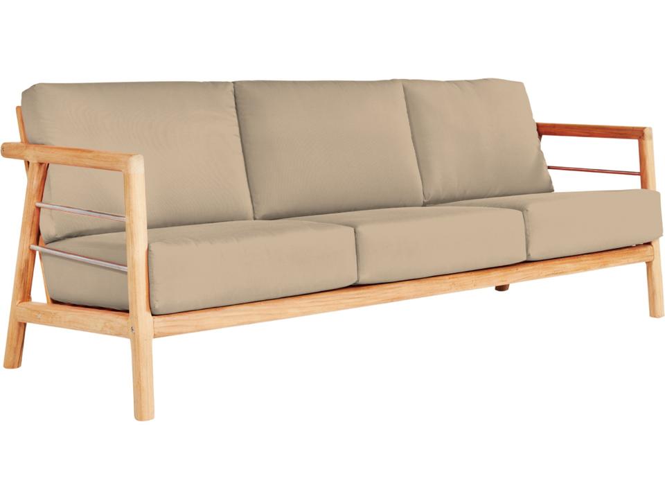 Aalto Wood Fawn Teak Cushion Sofa