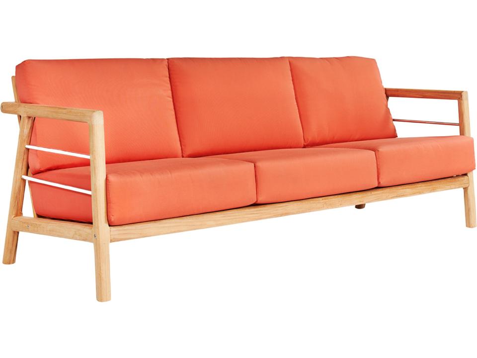 Aalto Wood Melon Teak Cushion Sofa