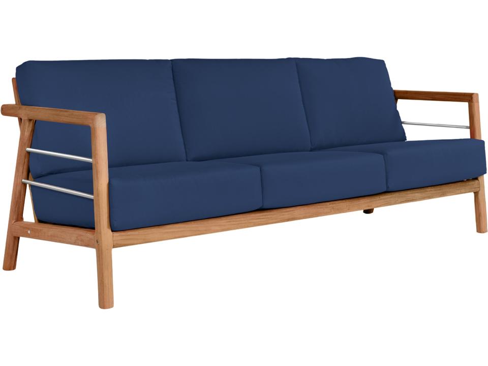 Aalto Wood Navy Teak Cushion Sofa