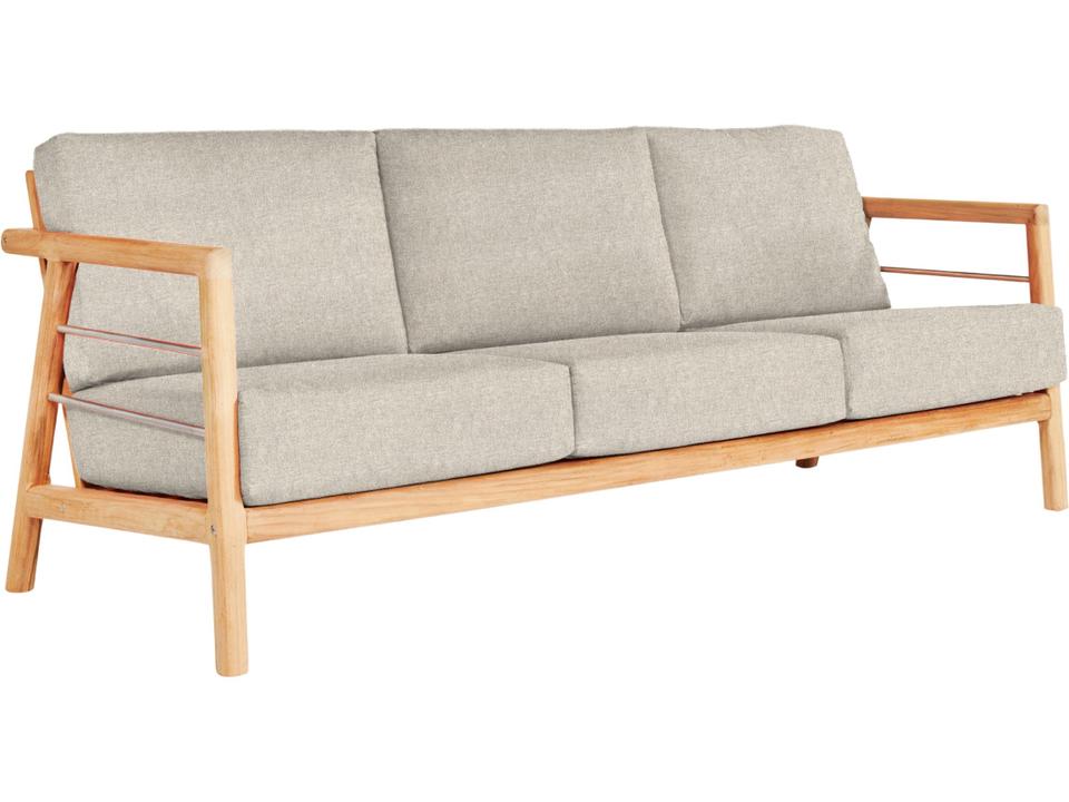 Aalto Wood Silver Teak Cushion Sofa
