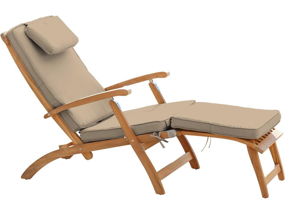 Anders Wood Fawn Teak Cushion Lounge Chair