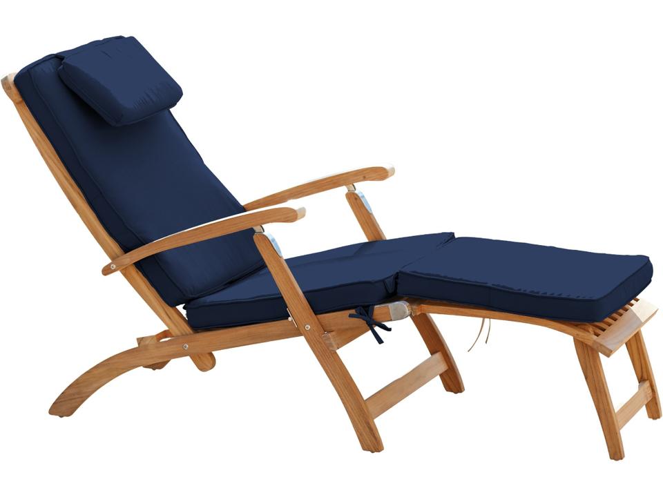 Anders Wood Navy Teak Cushion Lounge Chair