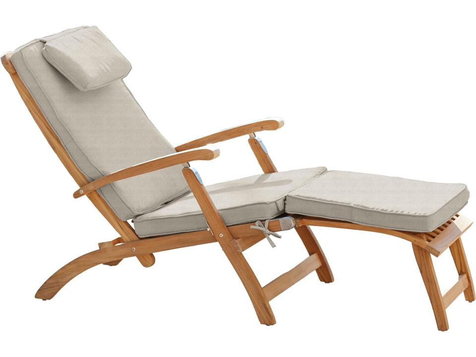 Anders Wood Silver Teak Cushion Lounge Chair
