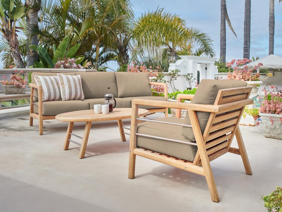 Aalto Wood Fawn Metal Cushion Lounge Set