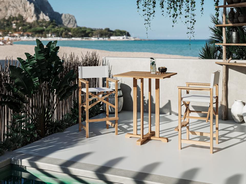 Director Wood White Teak Dining Set