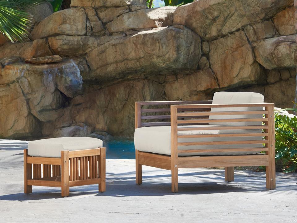 Soleil Wood Canvas Teak Cushion Lounge Set