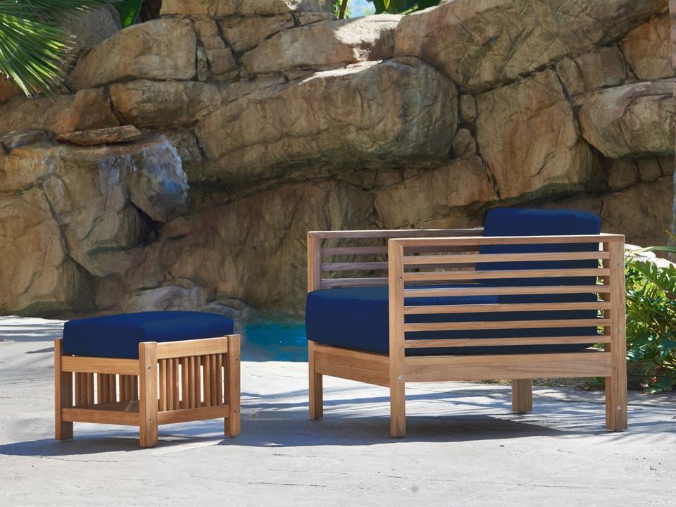Soleil Wood Navy Teak Cushion Lounge Set