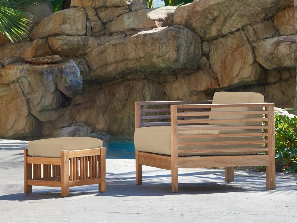 Soleil Wood Camel Teak Cushion Lounge Set