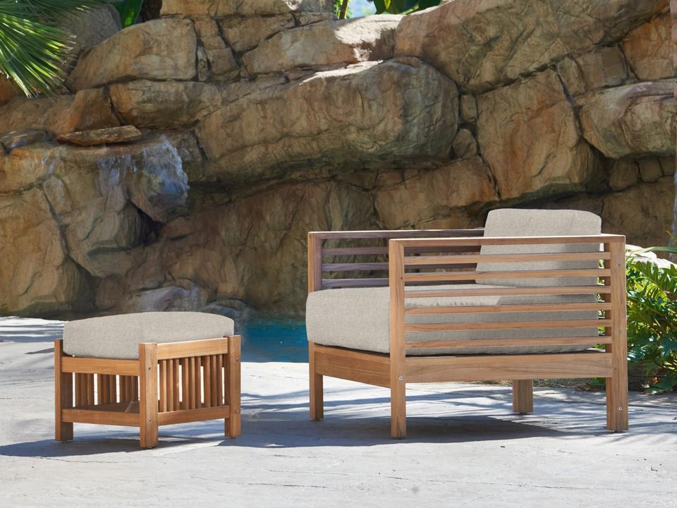 Soleil Wood Silver Teak Cushion Lounge Set