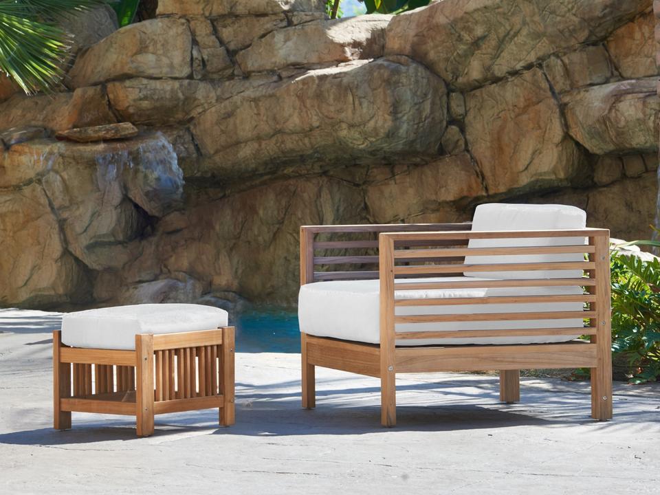 Soleil Wood White Teak Cushion Lounge Set