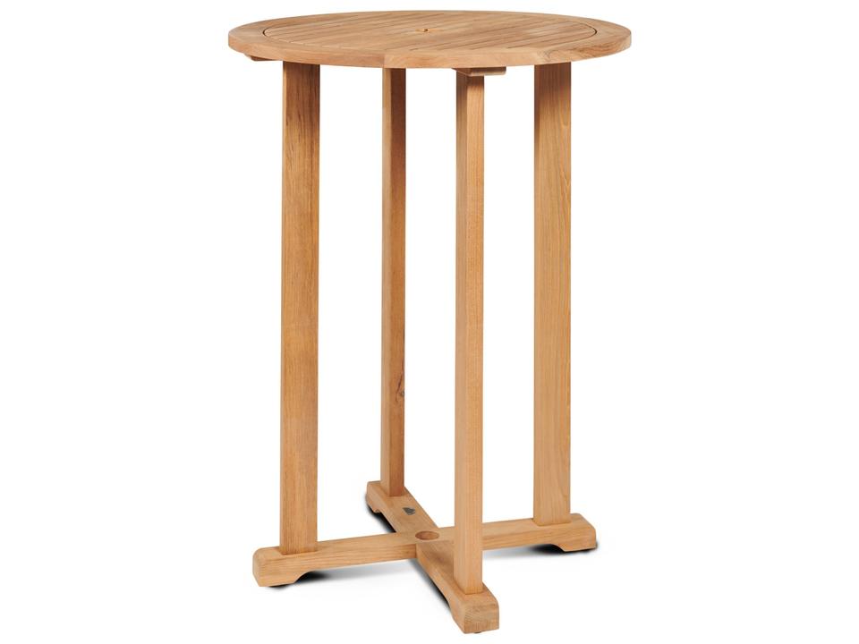 Palm Wood Teak Round Umbrella Hole Bar Table