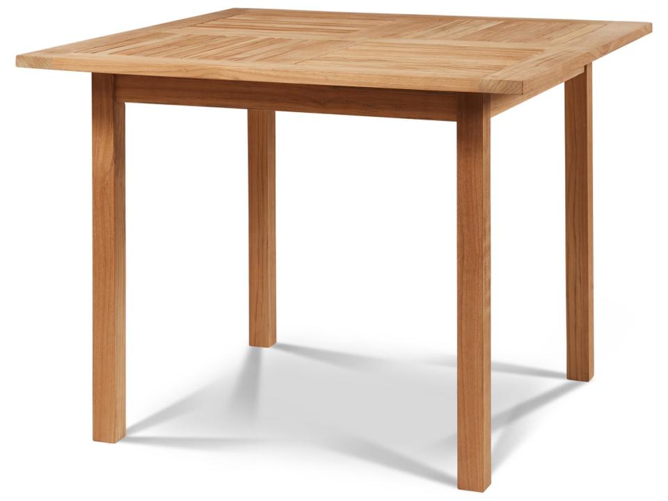 Birmingham Wood Teak Square Umbrella Hole Dining Table