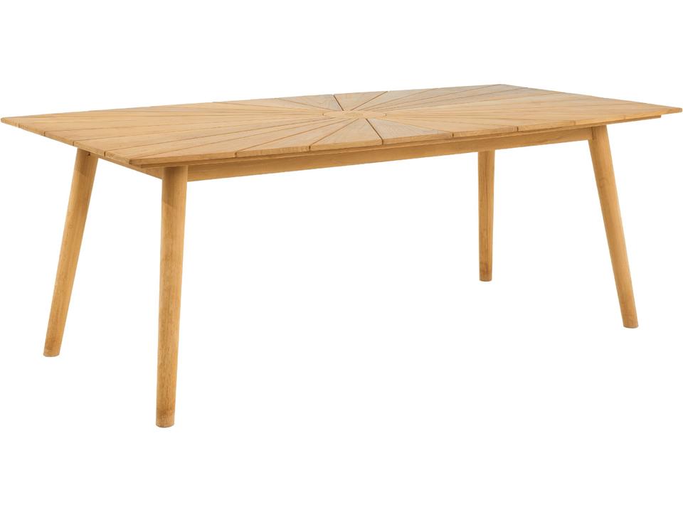 Cambria Wood Teak Rectangular Umbrella Hole Dining Table
