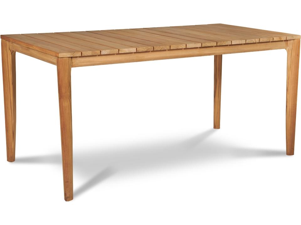 Del Ray Wood Teak Rectangular Umbrella Hole Dining Table