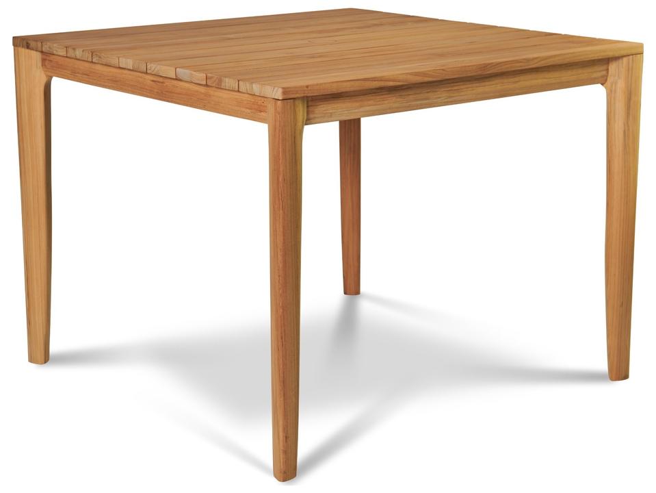Del Ray Wood Teak Square Umbrella Hole Dining Table