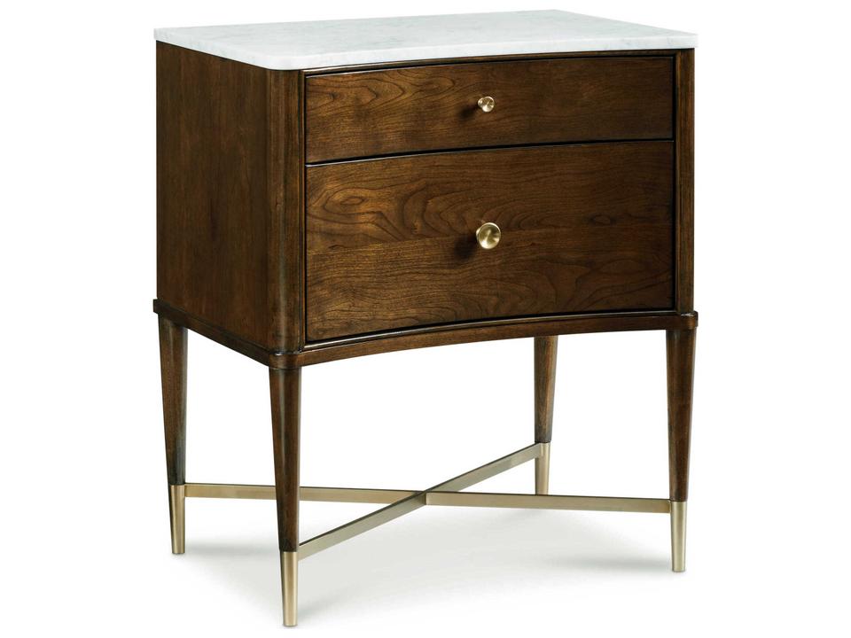Novella 2-Drawer Cherry Wood Nightstand Organic Brown Finish