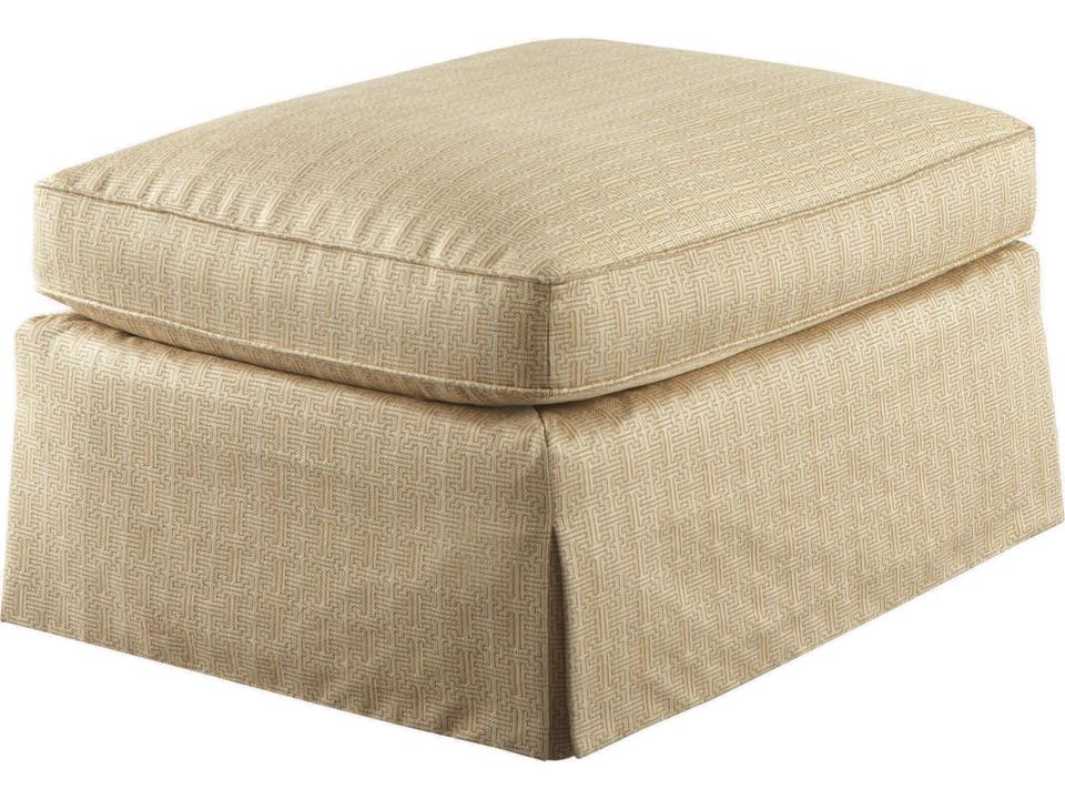 Custom Elements Tan Upholstered Chaise Ottoman