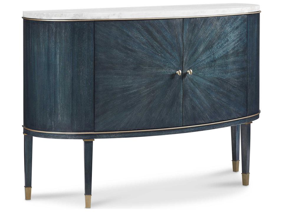 Reimagine Rutledge Demilune Chest in Azure with Stone Top