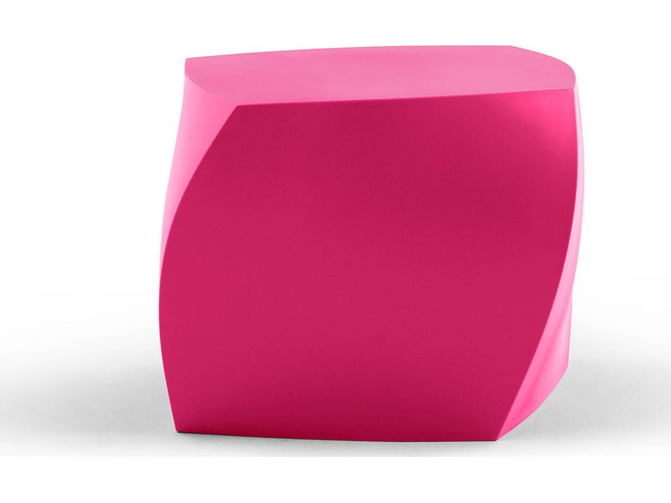 Gehry Left Twist Polyethylene Cube in Magenta