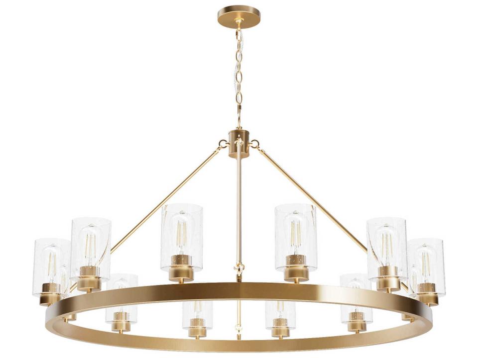 Hartland 12-Light Alturas Gold Brass Cylinder Chandelier