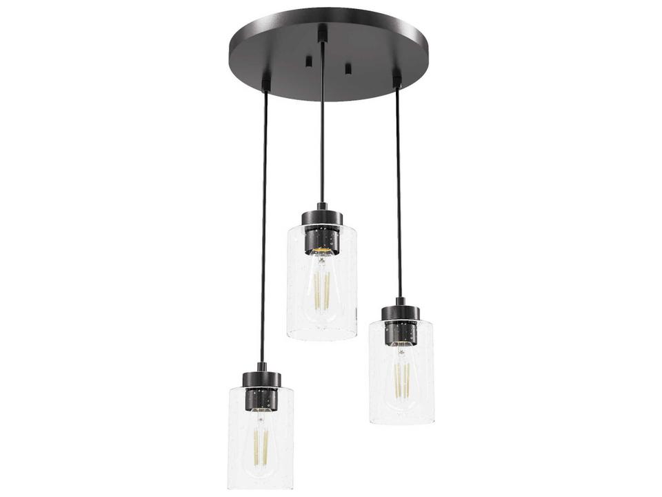 Hartland 3-Light Noble Bronze Black Cylinder Pendant