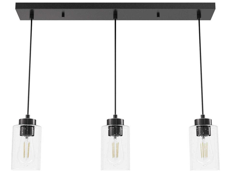 Hartland 3-Light Noble Bronze Black Cylinder Island Pendant