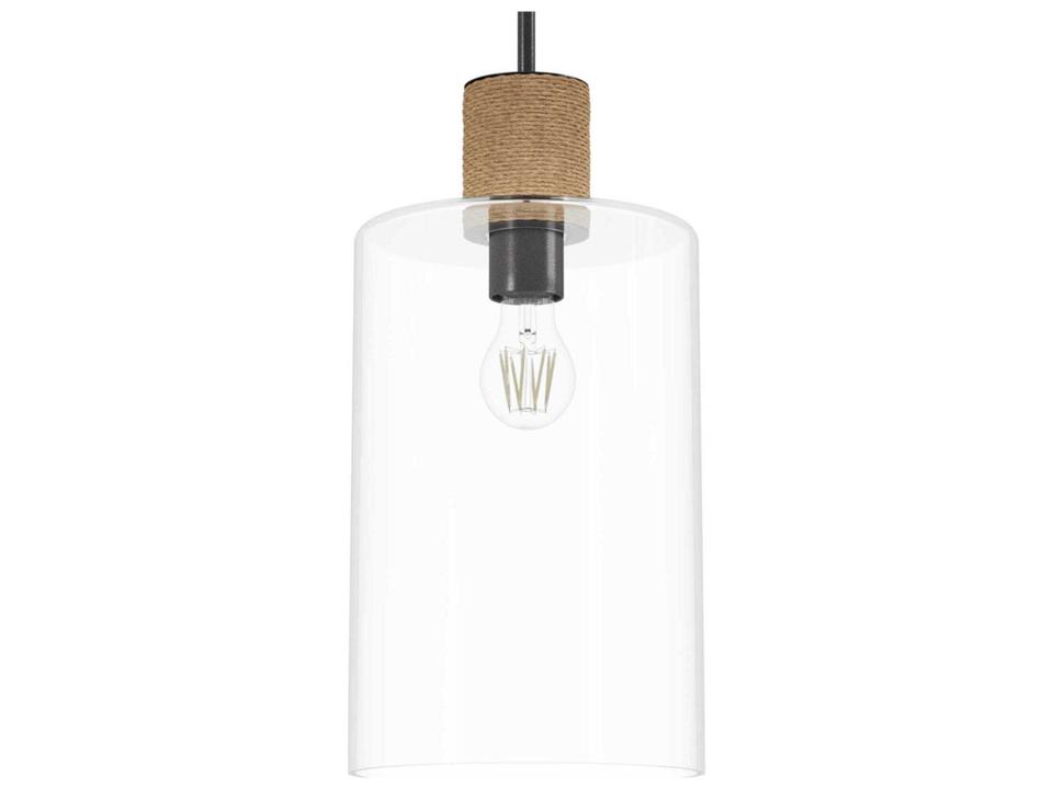 Vanning 1-Light Noble Bronze Natural Sisal Rope Black Cylinder Mini Pendant