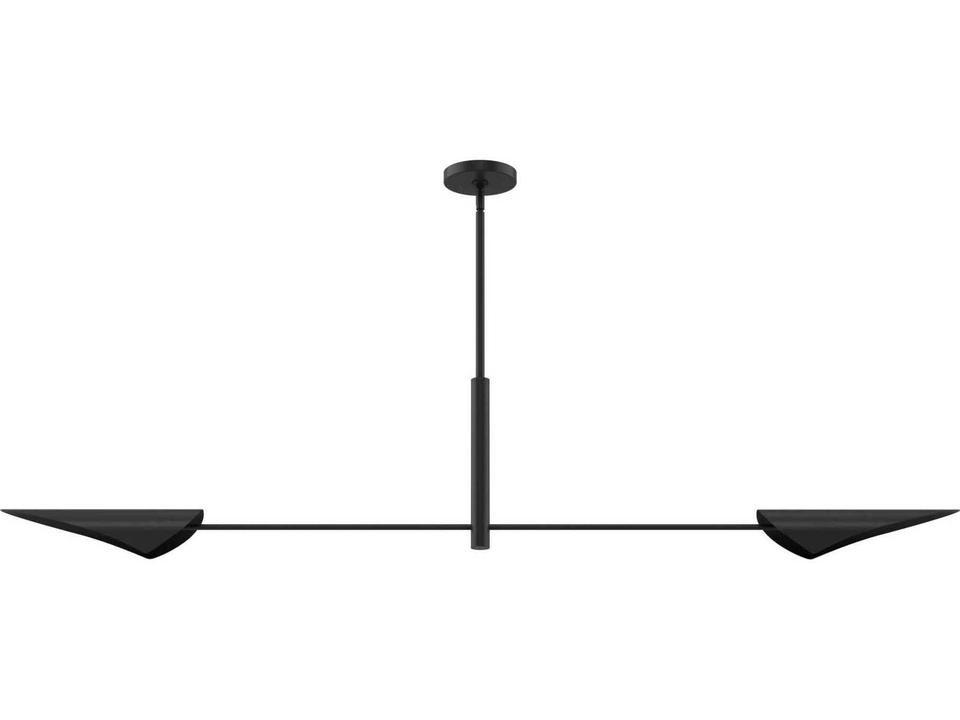 Merian 2-Light Matte Black Geometric Linear Island Pendant