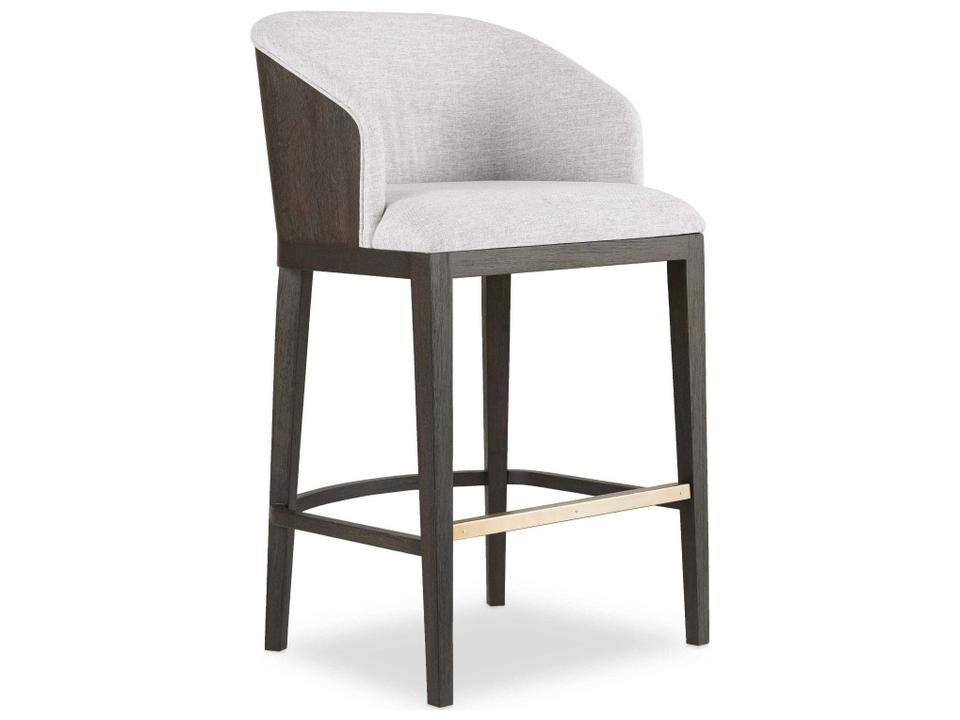 Heritage Upholstered Oak Wood Montileu Opal With Midnight Bar Stool