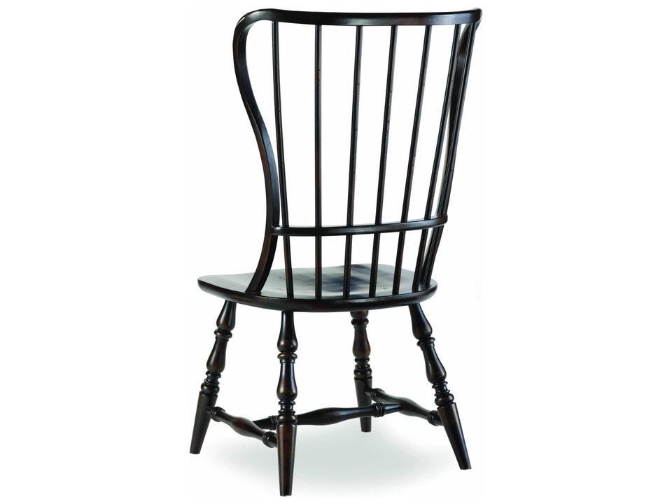 Sanctuary Spindle Side Chair in Ebony Black with Distressing