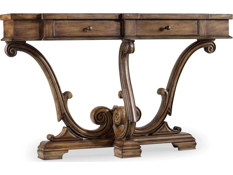 Sanctuary Thin Console Table with Drawers in Amber Sands