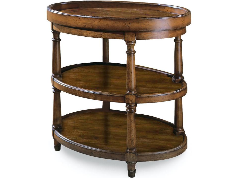 Commerce and Market Oval Accent Table in Mappa Burl