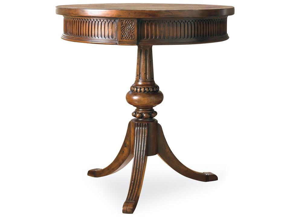 Bordeaux Round Pedestal Accent Table in Walnut