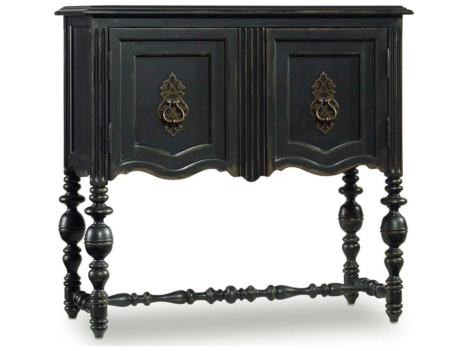 Melange Two-Door Accent Chest in Black Distressed Finish