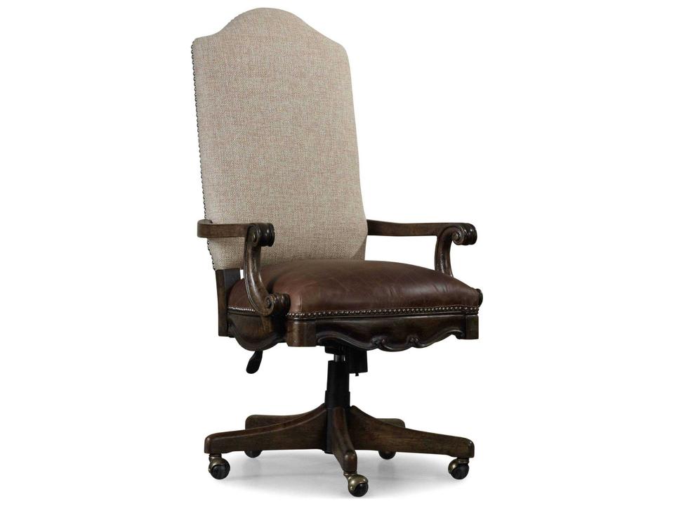 Rhapsody Brown Upholstered Adjustable Swivel Tilt Executive Desk Chair