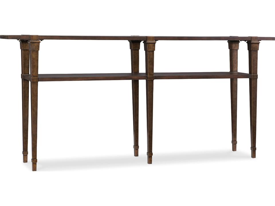 Skinny Rectangular Dark Wood Console Table