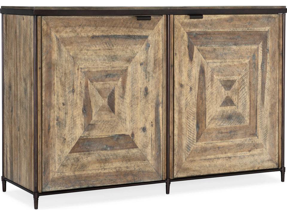 St. Armand 2-Door Acacia Wood Accent Chest with Antique Bronze Trim
