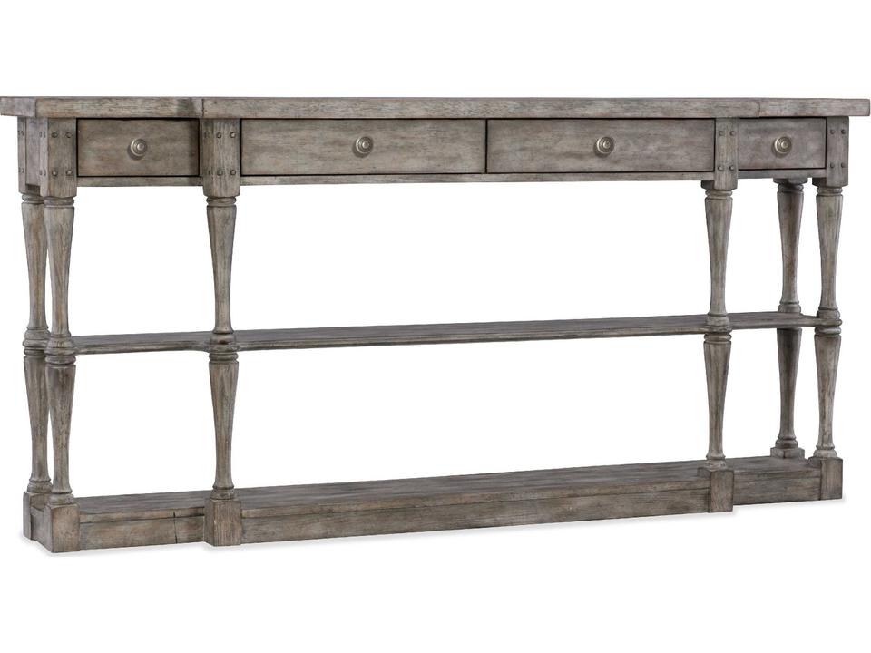 Sanctuary Four-Drawer Console Table in Light Gray