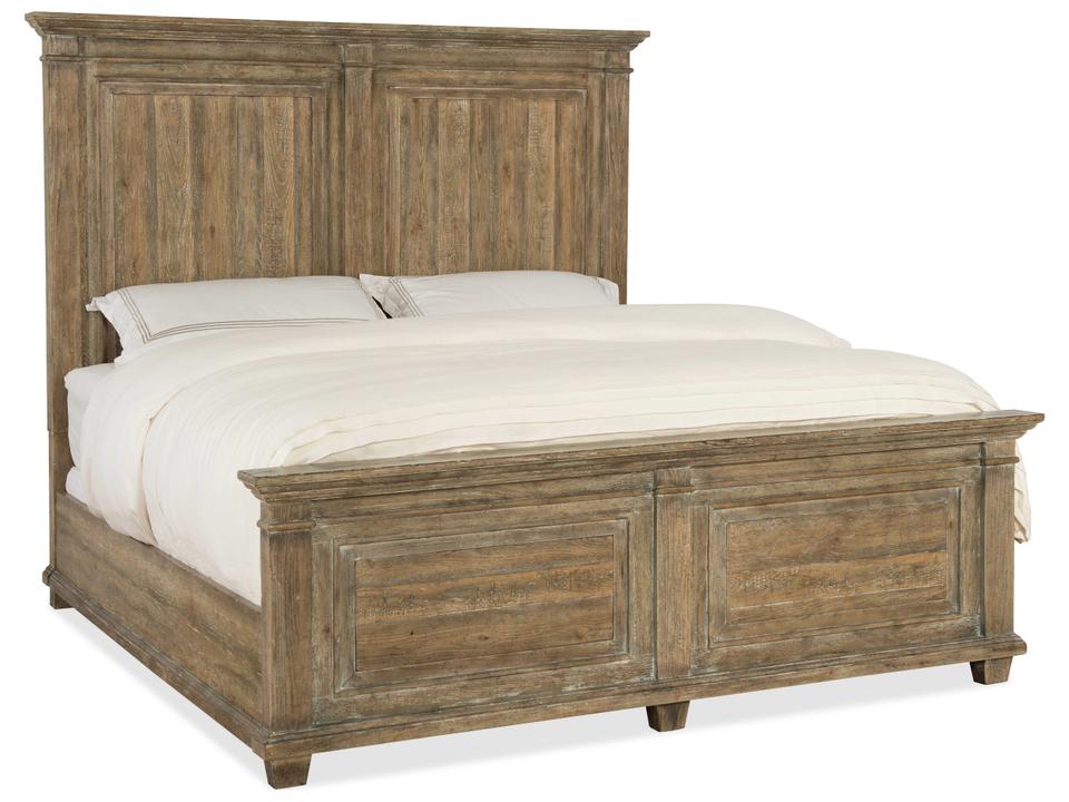 Boheme Laurier King Panel Bed Antique Milk Paint Finish