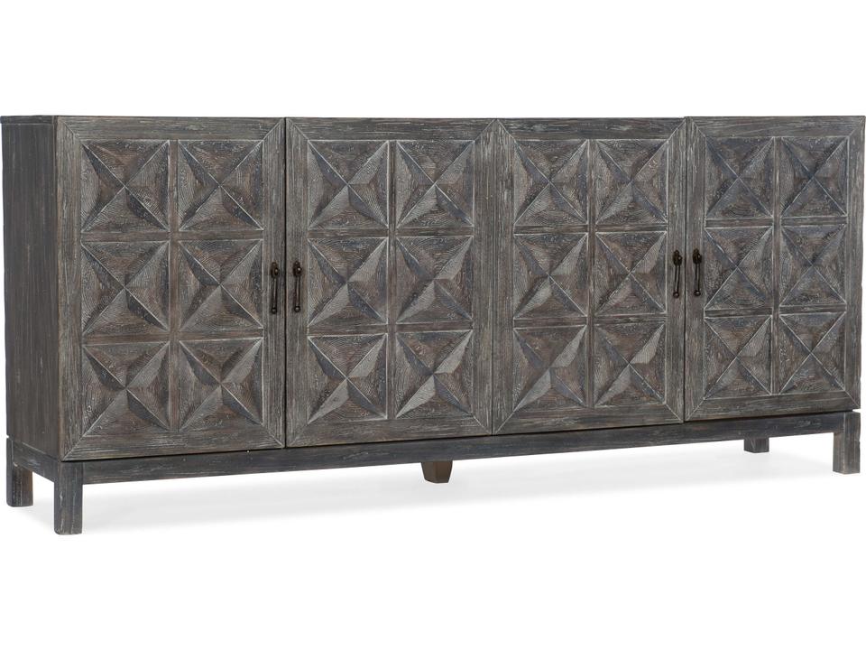 Beaumont Entertainment Console in Shale Gray with Graphic Pattern