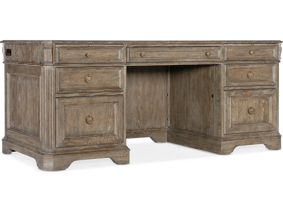 Sutter Executive Desk in Claro Cathedral Oak Veneers