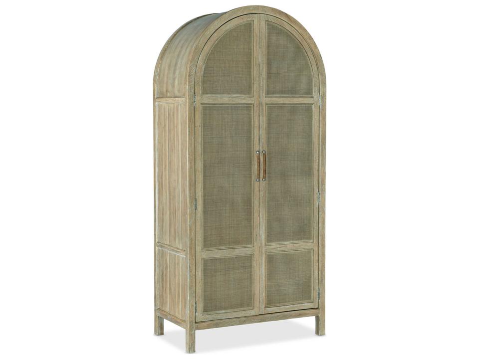 Surfrider Driftwood Wardrobe Armoire with Rattan Inserts